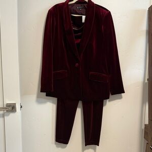 INC International Concepts Velvet Wine Blazer and Trousers